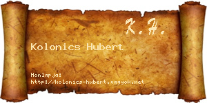Kolonics Hubert névjegykártya